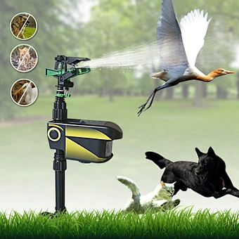 Solar Scarecrow Motion Activated Water Animal Repellent Deterrent Sprinkler