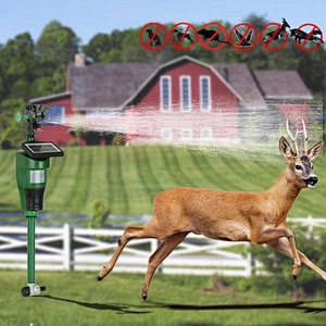 Risa Outdoor Solar-Powered Motion-Activated Water Sprinkler with Powerful Jet Spray for Yard, Lawn & Garden,  Scare Away Deer, Rabbits, Squirrels, Birds & Other Animals & Pests