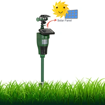 Risa Outdoor Solar-Powered Motion-Activated Water Sprinkler with Powerful Jet Spray for Yard, Lawn & Garden,  Scare Away Deer, Rabbits, Squirrels, Birds & Other Animals & Pests