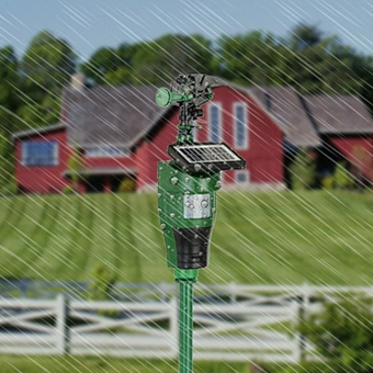 Risa Outdoor Solar-Powered Motion-Activated Water Sprinkler with Powerful Jet Spray for Yard, Lawn & Garden,  Scare Away Deer, Rabbits, Squirrels, Birds & Other Animals & Pests