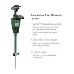 Risa Outdoor Solar-Powered Motion-Activated Water Sprinkler with Powerful Jet Spray for Yard, Lawn & Garden,  Scare Away Deer, Rabbits, Squirrels, Birds & Other Animals & Pests