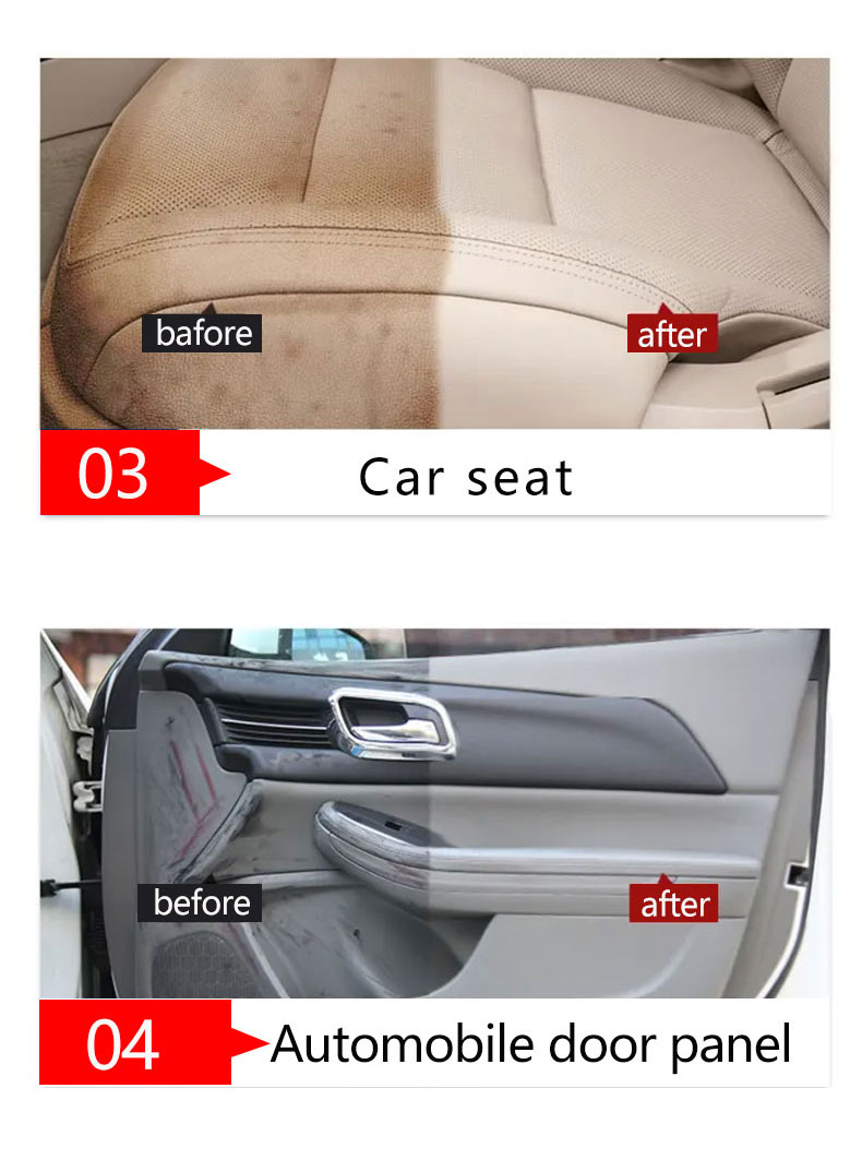 GETSUN Spray Foam Cleaner applied on car upholstery