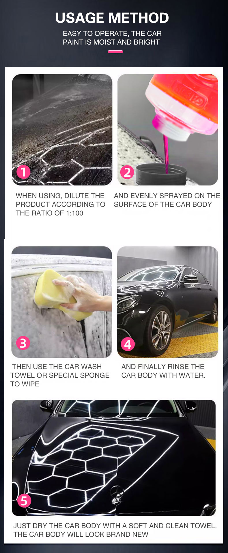 Using GETSUN High Gloss Car Shampoo on a vehicle