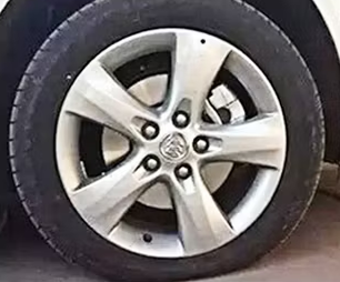 Flat tire before repair