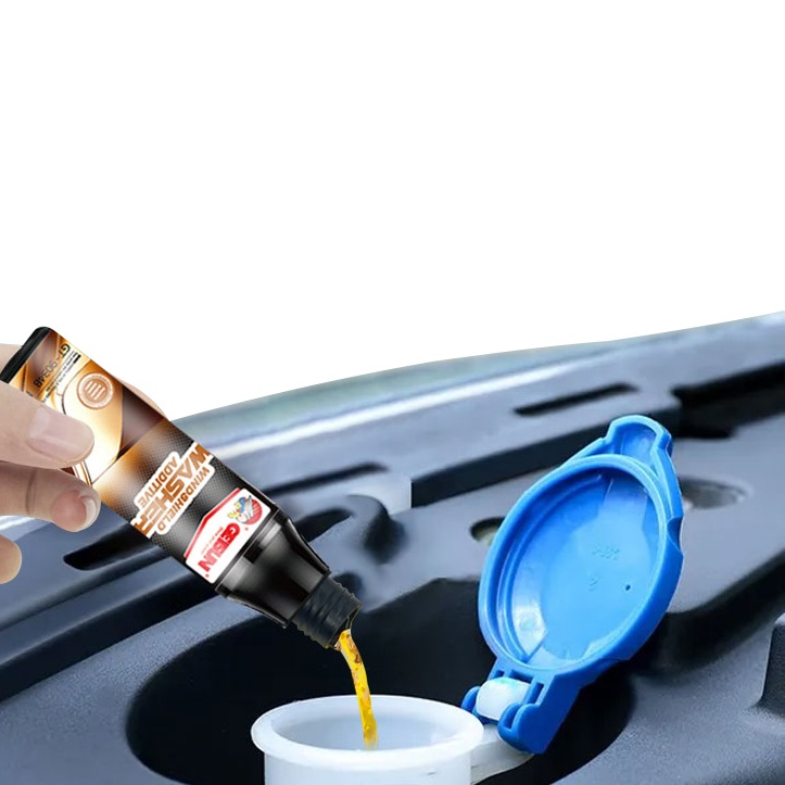 Applying GETSUN Windshield Additive to windshield reservoir
