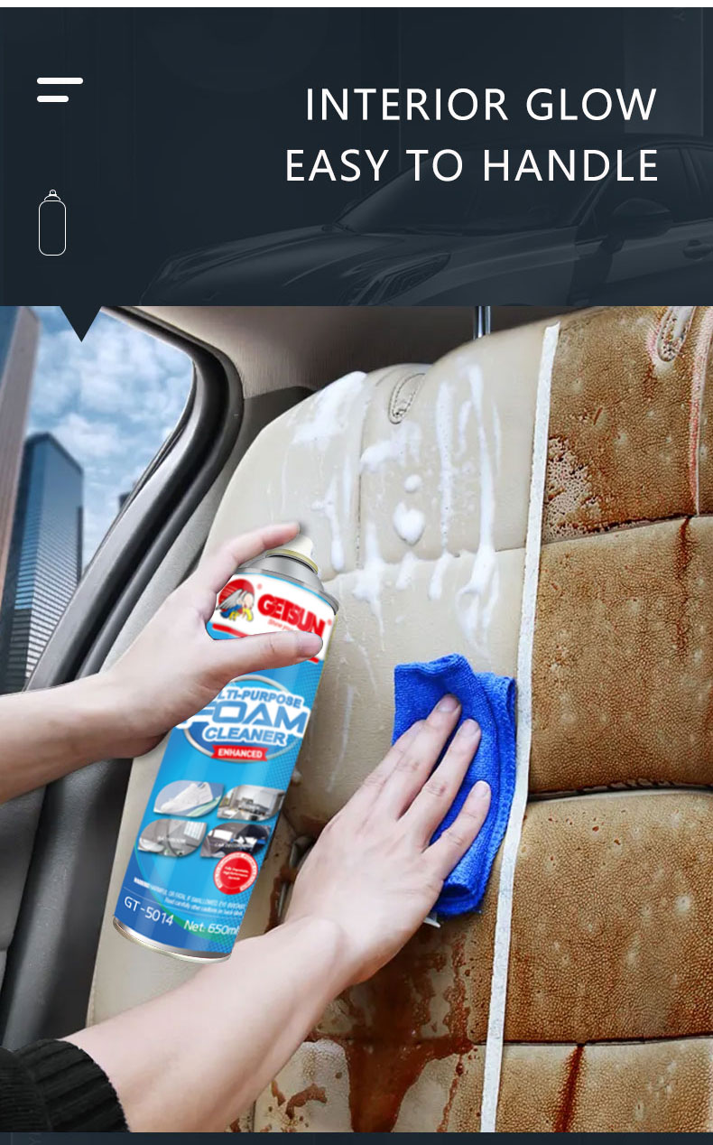 Using GETSUN All Purpose Foam Cleaner on upholstery