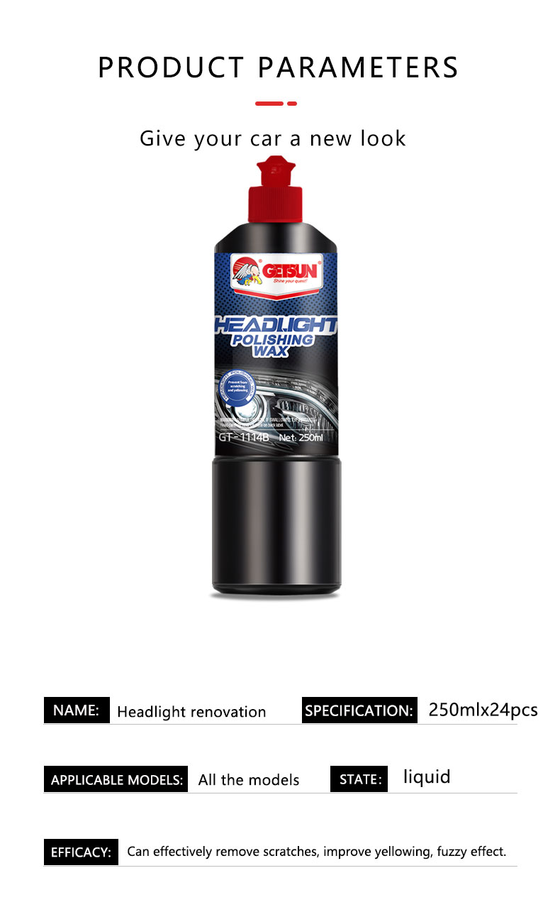 GETSUN Headlight Polishing Wax applied on vehicle headlights