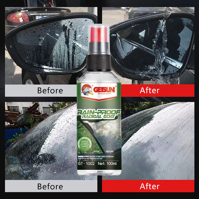 GETSUN Windshield Coating for Rain applied on vehicle windshield