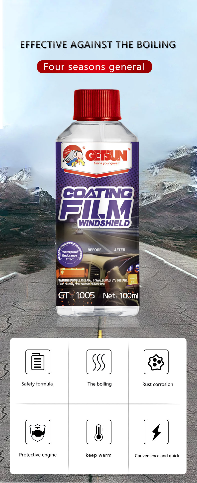 GETSUN Coating Film Windshield on vehicle