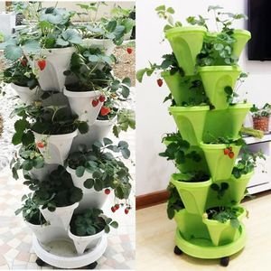 Periwinkle Colored Flower Pot by G AND N FORTUNE LIMITED adds color to hydroponic plants.