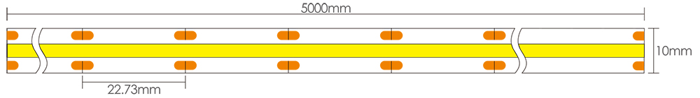 Dimensioni della strip LED COB