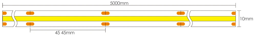 Dimensioni della strip LED COB