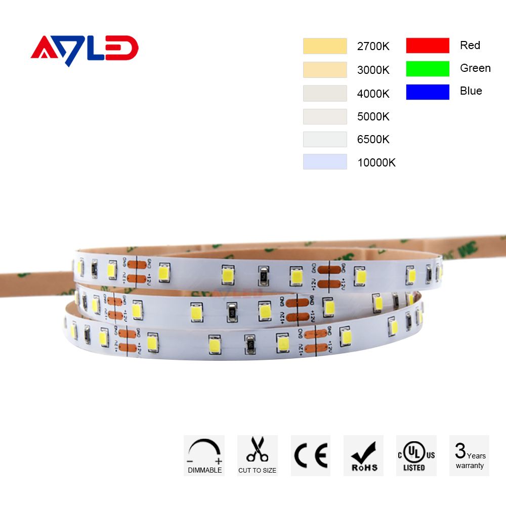 Tiras LED Bajo Mueble Cocina 60 LEDs 12V 5m Autoadhesivas para Espejo Encimera y Gaming