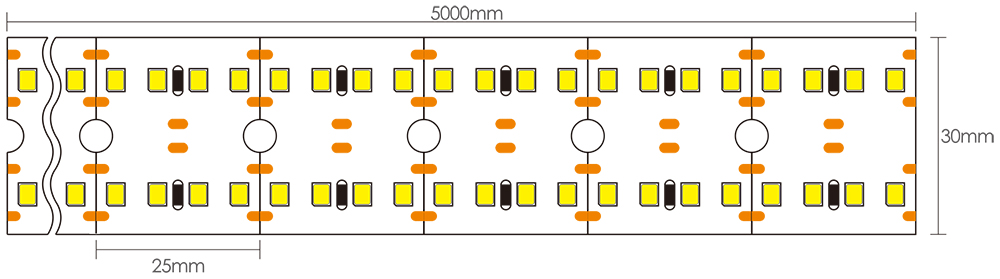 24V LED Tape Light Dimensions
