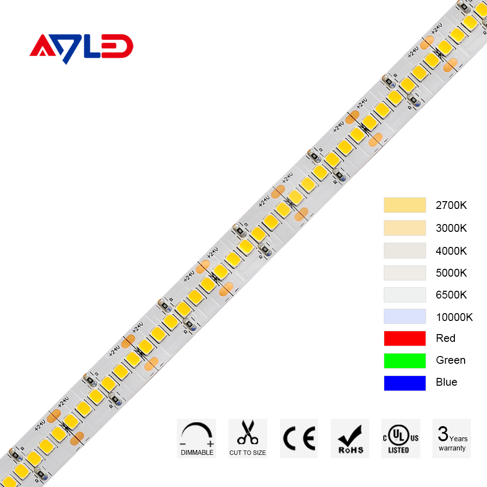 Lampara de Tira LED SMD 2835 12V Alto Brillo 240 LED metro IP65 para Cocina Baño y Piscina