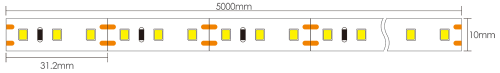 White LED Light Strip Dimensions
