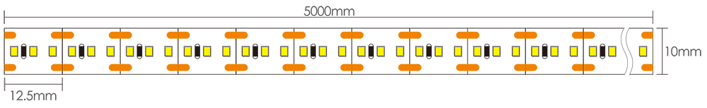 Warm White LED Tape Dimensions