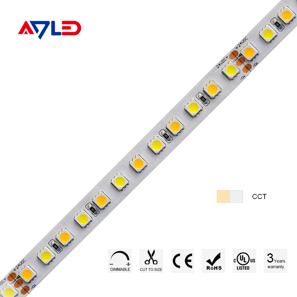 Illuminazione a Strisce LED CCT Regolabile Stagna 5 Metri per Cartongesso Camper e Scale