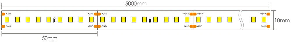LED Strip Light Warm White Dimensions