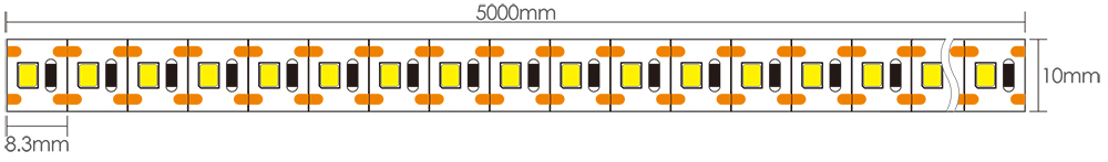 White Strip LED Lights Dimensions
