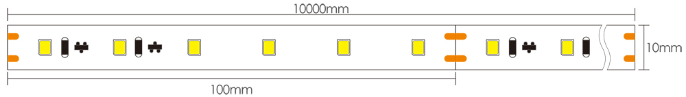 LED Tape Warm White Dimensions