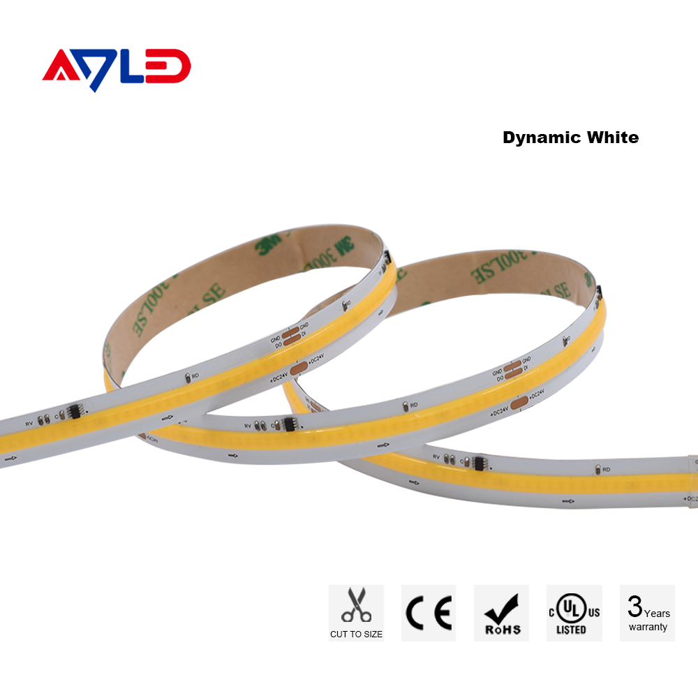 Luci LED Striscia COB Impermeabili Senza Puntinato Bianco Dinamico per Cucina e Cartongesso