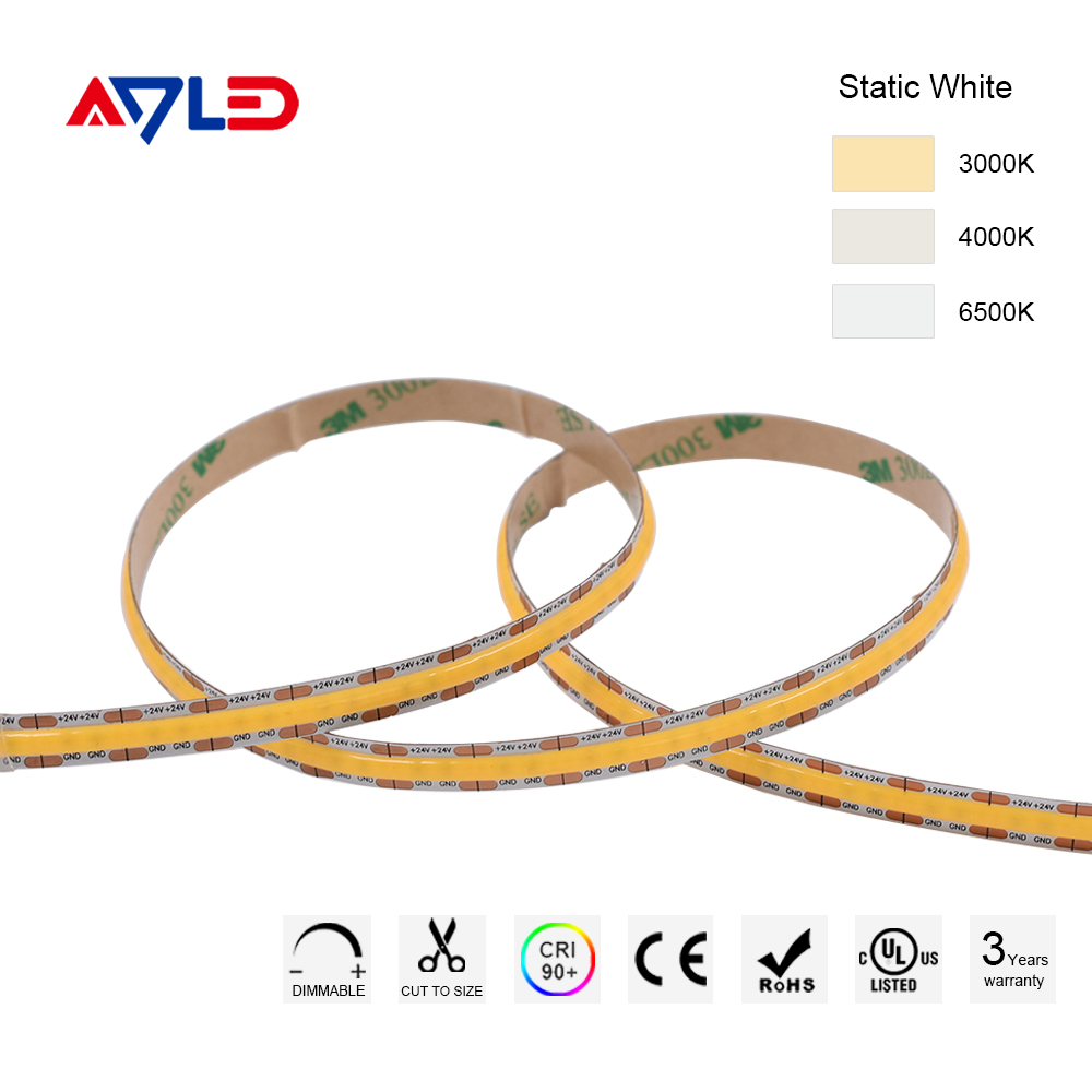 Tira de LED COB cortable – Luz flexible cortable a medida con brillo uniforme
