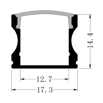 led tape light extrusion size