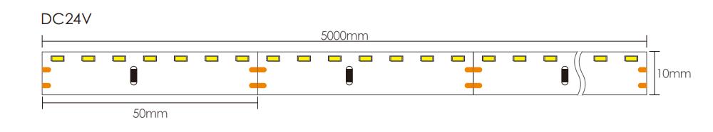Dimensiones de tira LED flexible