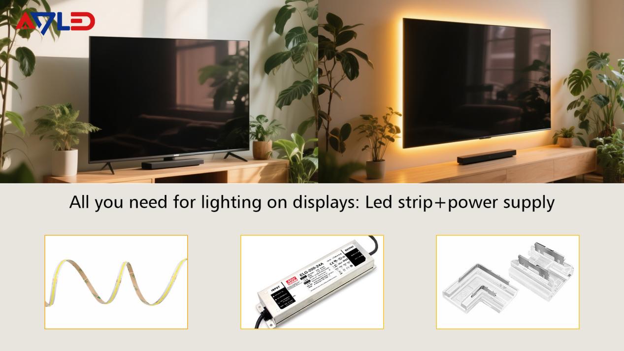 Kit con strisce led per illuminazione d'ambiente sincronizzati con lo schermo