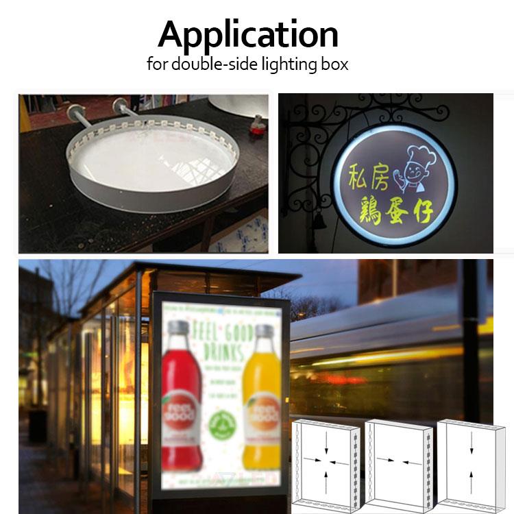 Application for double-side lighting box