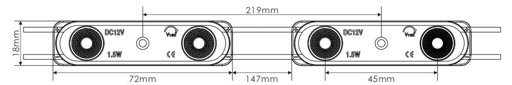 12V LED Module Light Dimensions