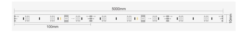 Digital LED Strip Lights Dimensions