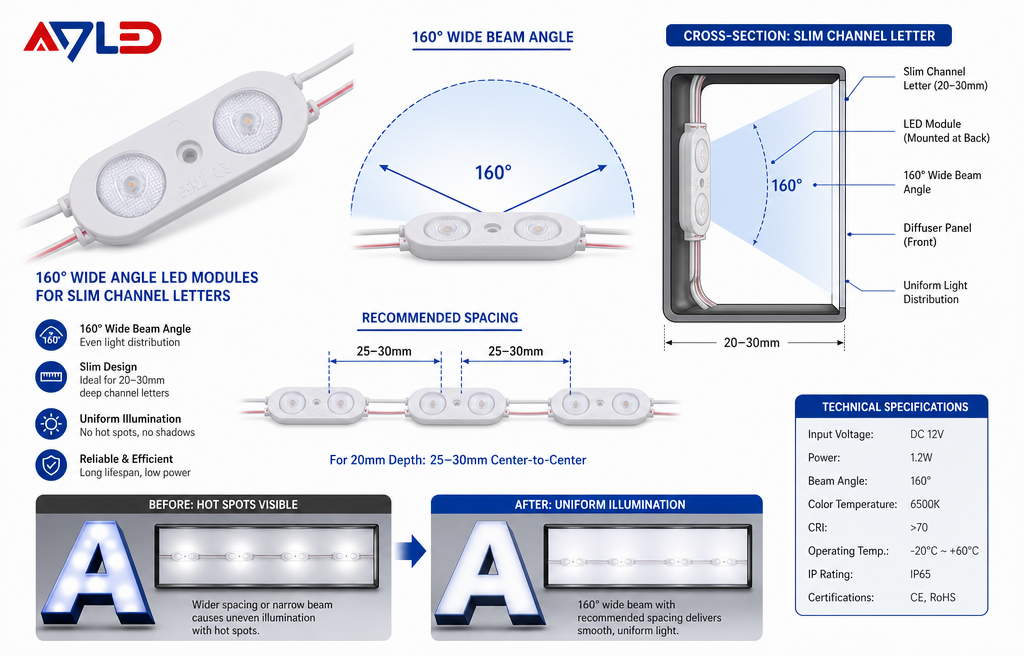160 Degree Wide Angle LED Modules