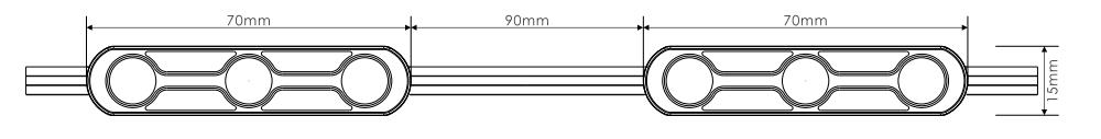 Abmessungen zur programmierung von LED-modulen