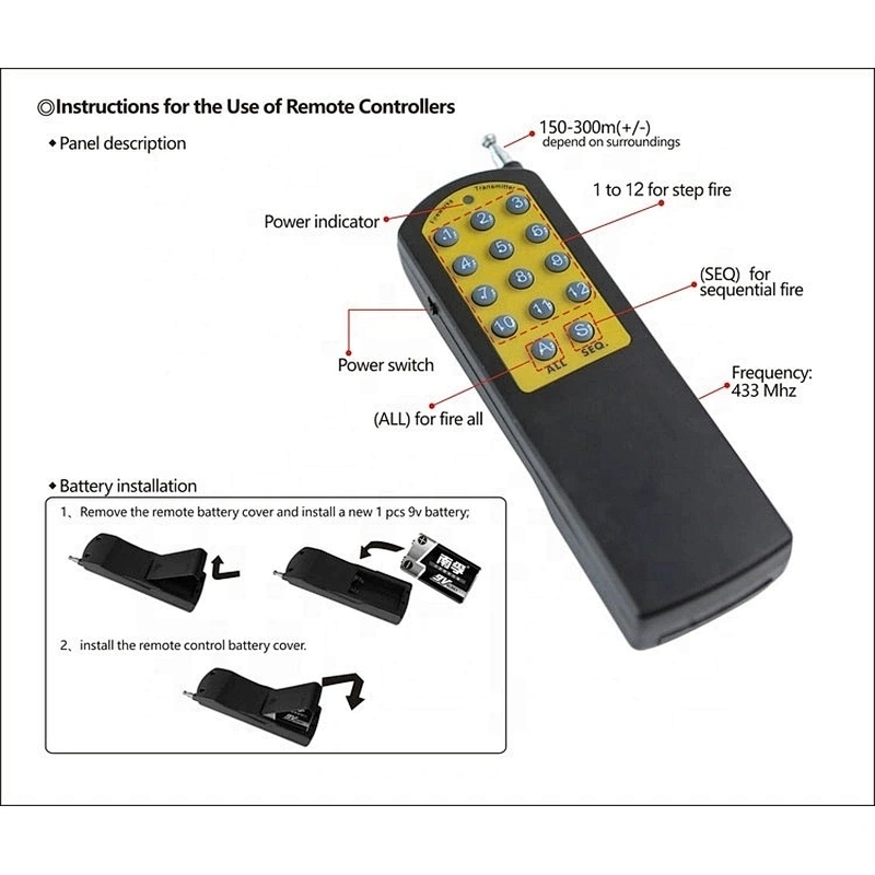 Liuyang Happiness CE passed the 3rd generation receiver 4 cue Remote Control Fireworks Firing System
