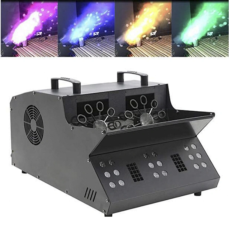 2000W 3in1 LED DMX 512 Fog Smoke Bubble Machine with Remote Control for Music Festival Party Stage Lighting Fogger Effect