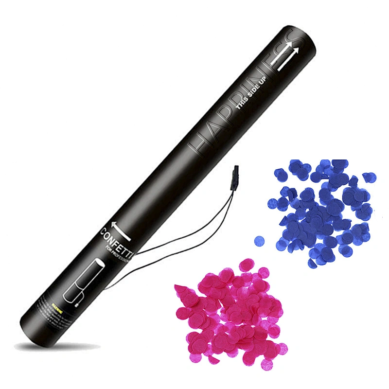 HAPPINESS Flame Retardant OEM 60cm Stage Electric Blue Confetti Cannon for Wedding
