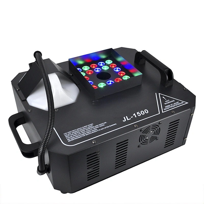 1500W Led Fog Machine 24x3W RGB Color Immediate Stop Upward Fog Jet Club Device DMX Remote Control 9 Channels