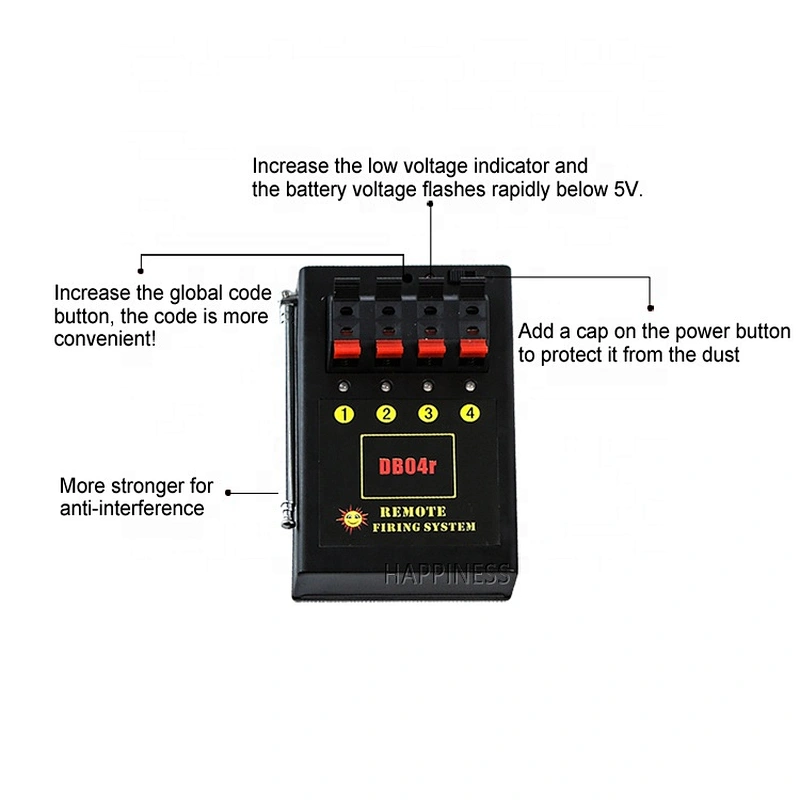 HAPPINESS 4 Cue Remote Wireless Fire Works Firing System