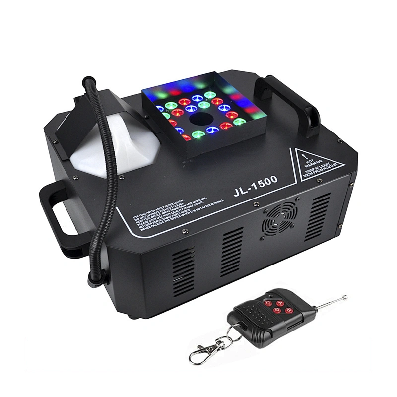 1500W Led Fog Machine 24x3W RGB Color Immediate Stop Upward Fog Jet Club Device DMX Remote Control 9 Channels