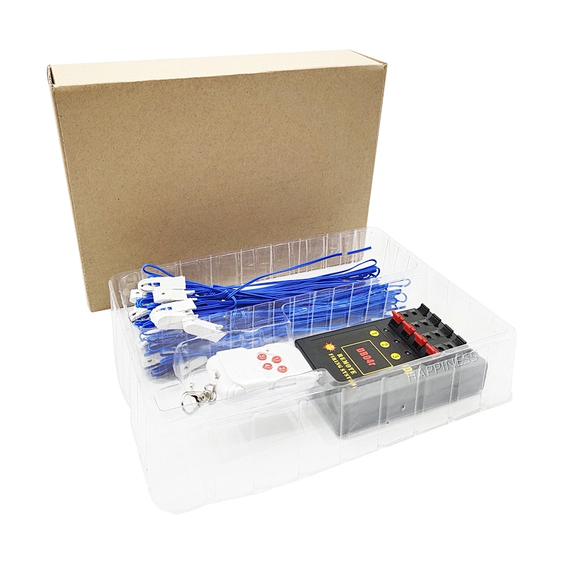 HAPPINESS 100~150M Wireless Remote Control Fireworks Firing System DB04r 4 Cue with 20pcs 1M Talon Igniter
