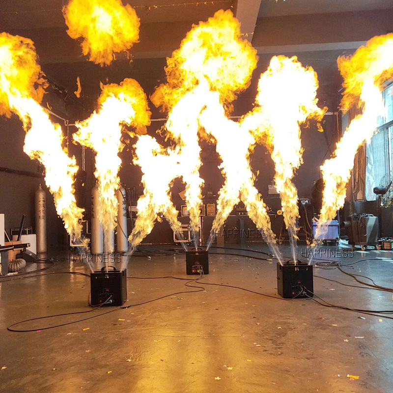 3 Head 180W Electric Flame Machine DMX Stage Fire Machine & Projector For Stage Wedding Party