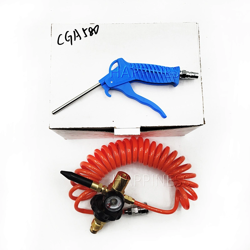 HAPPINESS Helium Latex Balloon Filler Air Flow Inflator Regulator with Gauge for CGA580 Tank Valve