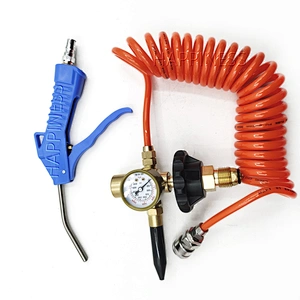 Balloon Pressure Reducing Valve for Low Pressure Helium Tanks with Gauge Adjustable Pressure and Leak-Free Gun + Hose G518