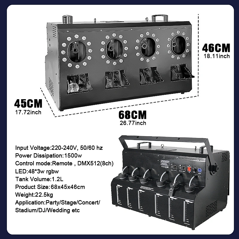 High Power Stage Bubble Fog Machine 1500W for Large Scale Events and Performances
