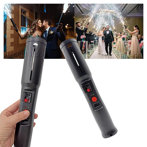 Handheld Cold Fountain Fireworks Pyro for Weddings & Events Metal Stage Firing System with Spark Effect New Year Shooter Gun