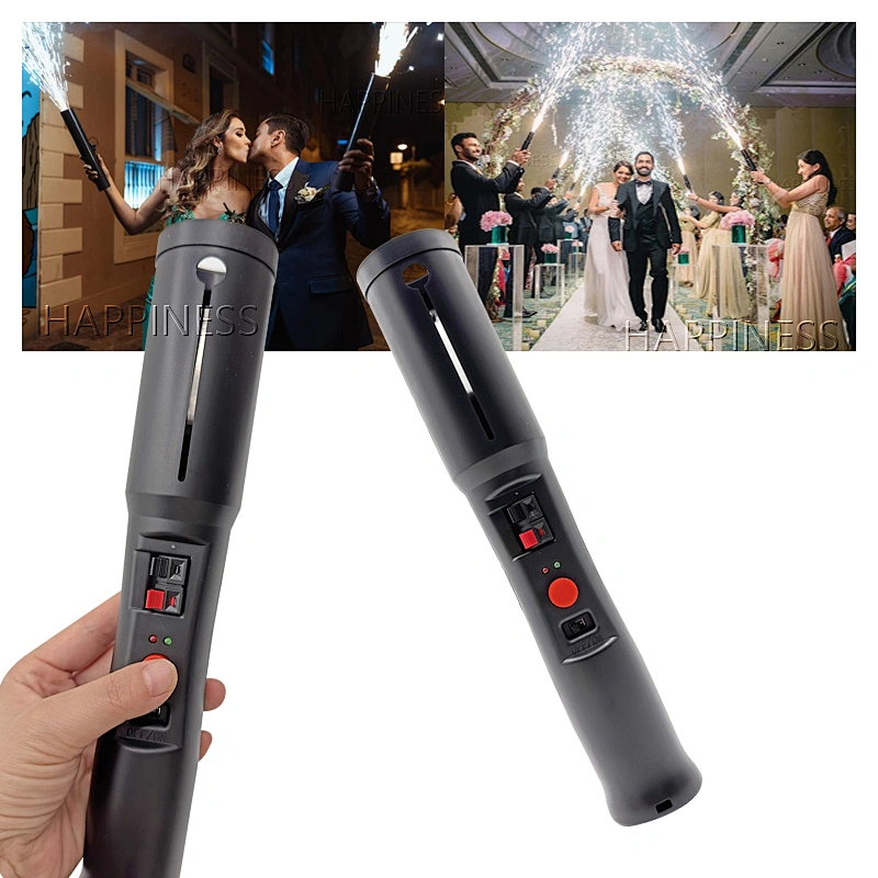 Handheld Cold Fountain Fireworks Pyro for Weddings & Events Metal Stage Firing System with Spark Effect New Year Shooter Gun