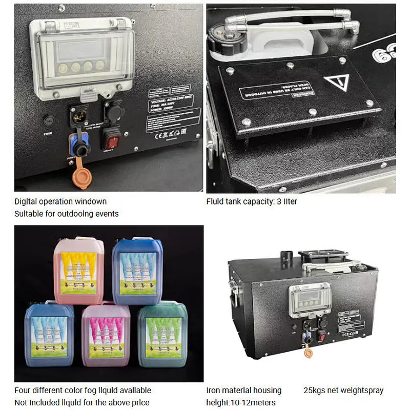 3000W Fog Machine DMX Remote Smoke Machine Maker Hazer Equipment for Stage Party Wedding