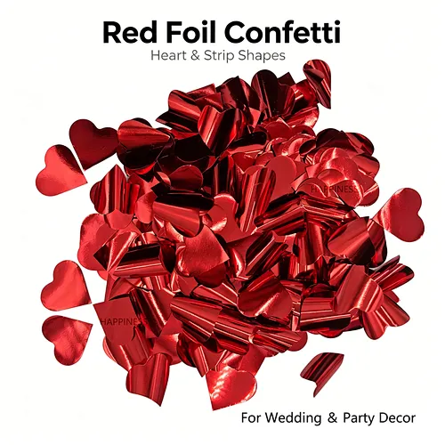 3cm Confetti Shiny Red Heart-Shaped Multicolor Metallic Confetti GlitterBulk Confetti Bag for Celebrations Weddings Party